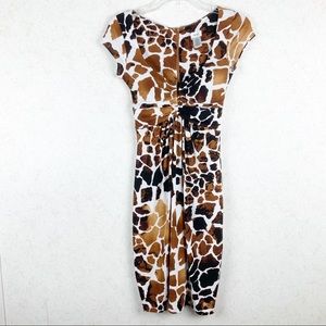NWOT Cache Giraffe print form fitting dress